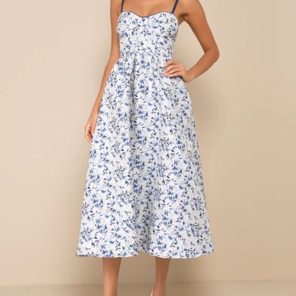Boundless Eloquence Floral Corset Dress- Lulu’s